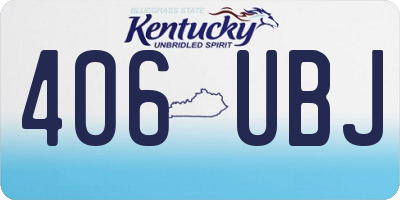 KY license plate 406UBJ