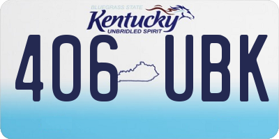 KY license plate 406UBK