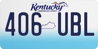KY license plate 406UBL