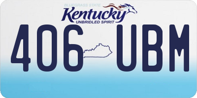 KY license plate 406UBM