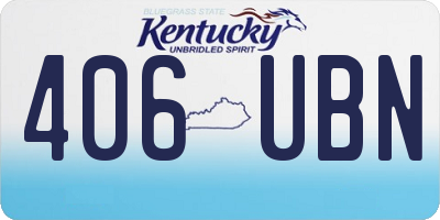KY license plate 406UBN