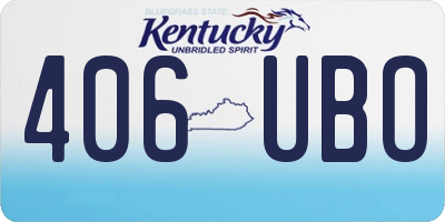 KY license plate 406UBO