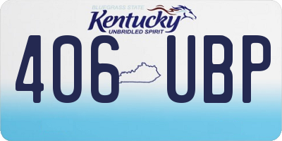 KY license plate 406UBP