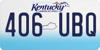 KY license plate 406UBQ