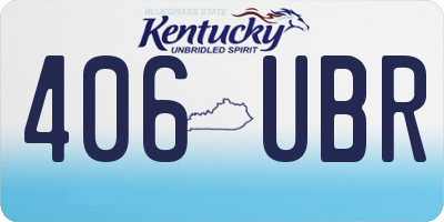 KY license plate 406UBR