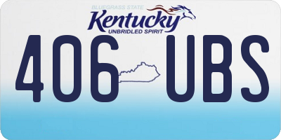 KY license plate 406UBS