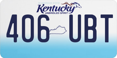 KY license plate 406UBT