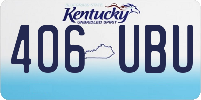 KY license plate 406UBU