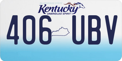 KY license plate 406UBV