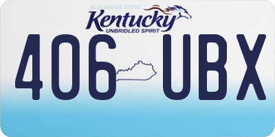 KY license plate 406UBX