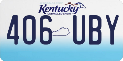 KY license plate 406UBY