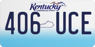 KY license plate 406UCE