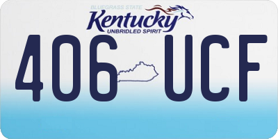 KY license plate 406UCF