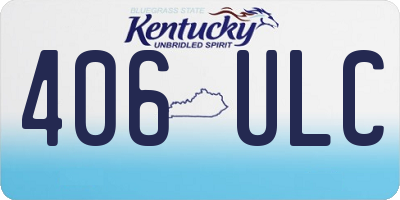 KY license plate 406ULC