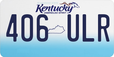 KY license plate 406ULR