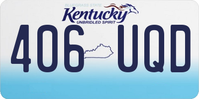 KY license plate 406UQD