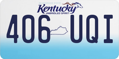 KY license plate 406UQI