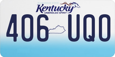 KY license plate 406UQO