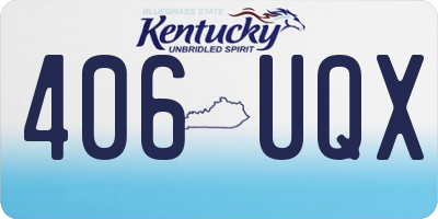 KY license plate 406UQX
