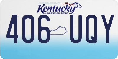 KY license plate 406UQY