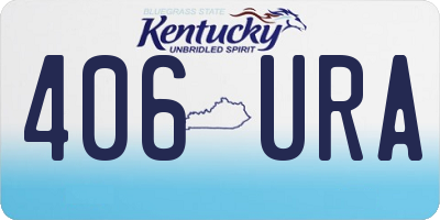 KY license plate 406URA