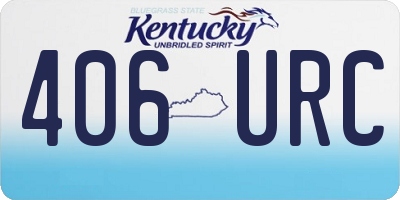KY license plate 406URC