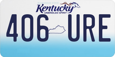 KY license plate 406URE