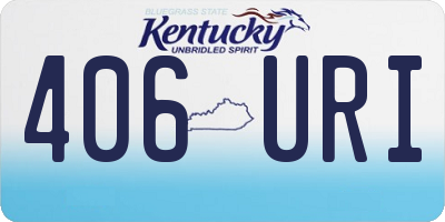 KY license plate 406URI