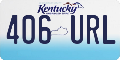 KY license plate 406URL