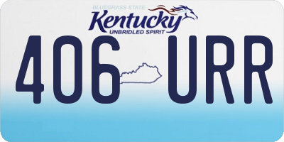 KY license plate 406URR