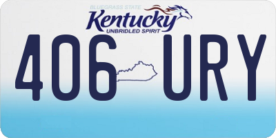 KY license plate 406URY
