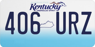 KY license plate 406URZ