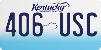 KY license plate 406USC