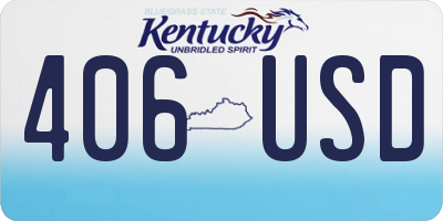 KY license plate 406USD