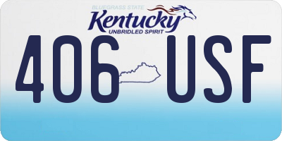 KY license plate 406USF