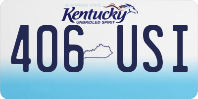 KY license plate 406USI