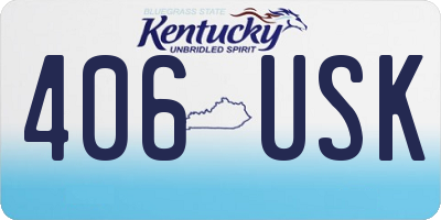 KY license plate 406USK