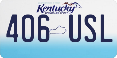 KY license plate 406USL