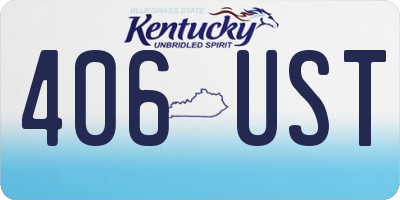 KY license plate 406UST
