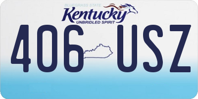 KY license plate 406USZ