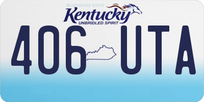KY license plate 406UTA