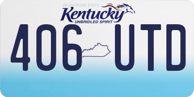 KY license plate 406UTD