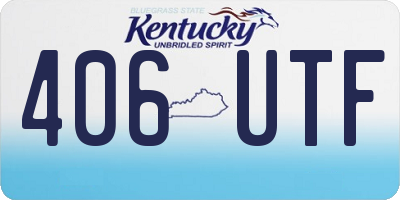 KY license plate 406UTF