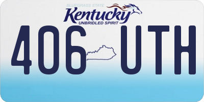 KY license plate 406UTH