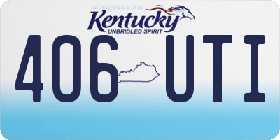 KY license plate 406UTI