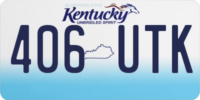 KY license plate 406UTK