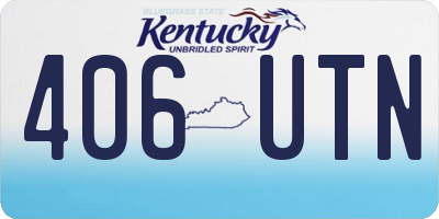 KY license plate 406UTN