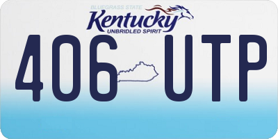 KY license plate 406UTP