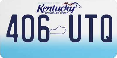 KY license plate 406UTQ