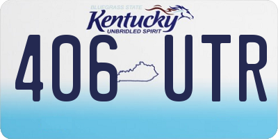KY license plate 406UTR